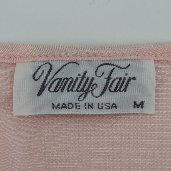 VTG Vanity Fair Women Medium Solid Pink Lace Trim Button Front Nightgown Dress - Picture 7 of 11